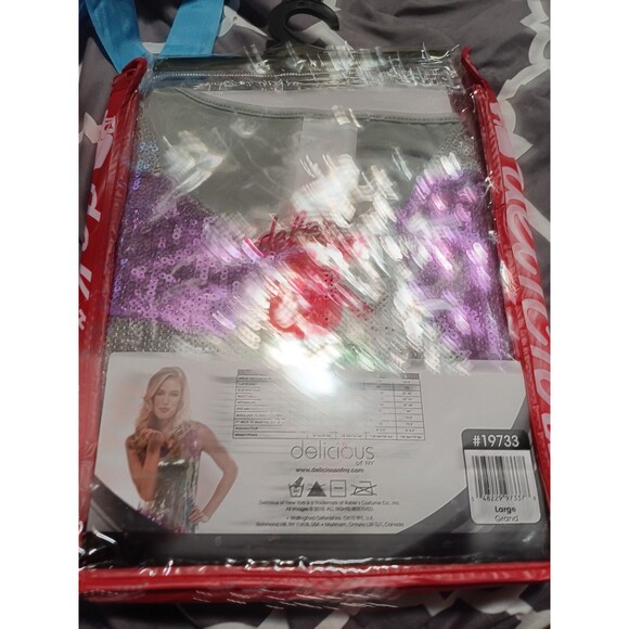 Delicious of NY Candy Hearts Sequin Dress, Large - Picture 2 of 4